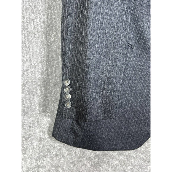 Redwood & Ross Man In Wool Blazer Sport Coat Mens Size 44 Gray Stripes Pockets - Picture 8 of 13